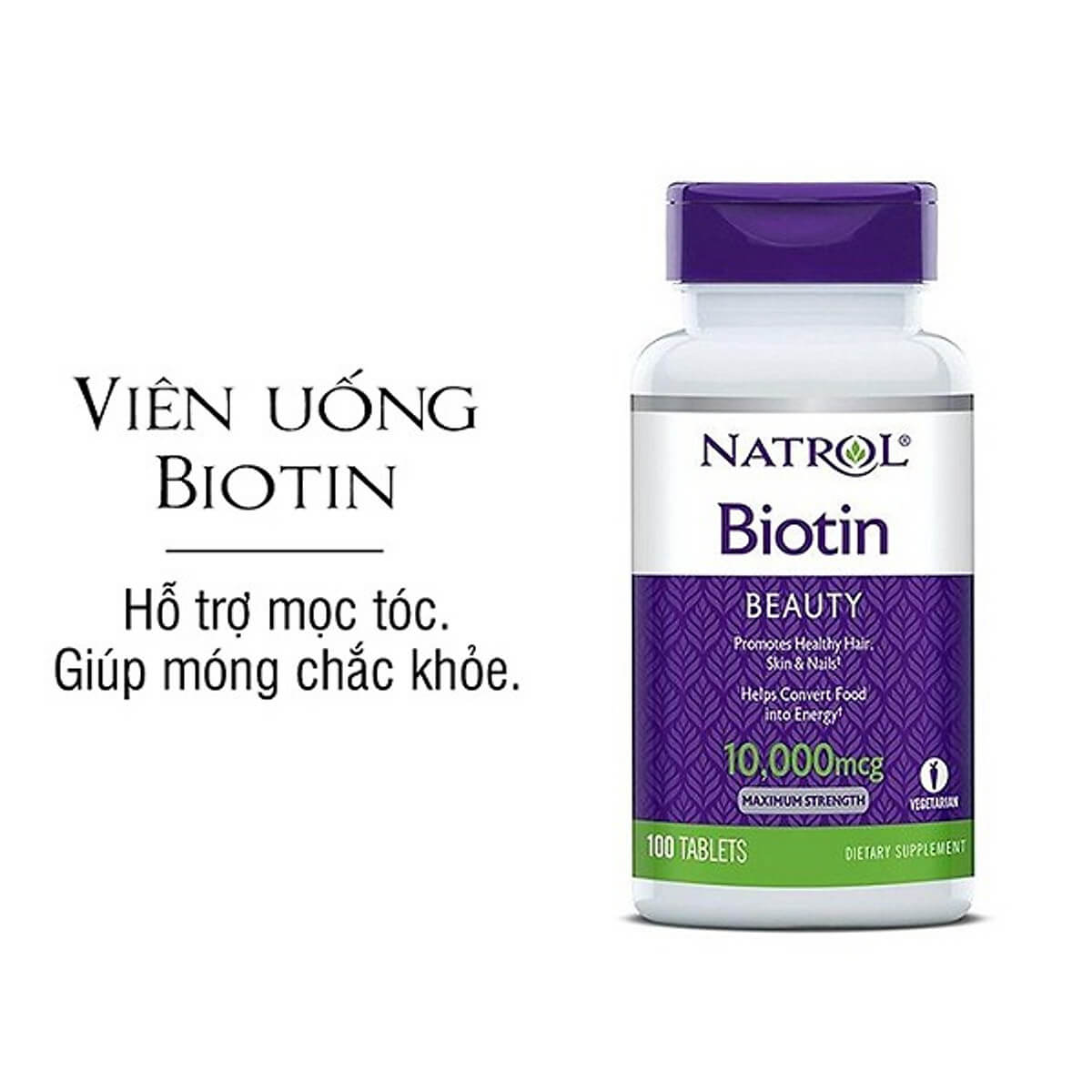 Viên uống mọc tóc Natrol Biotin